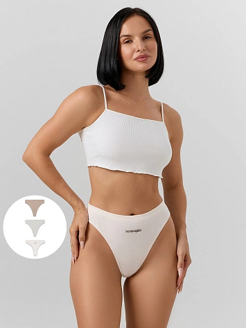 Трусы бразилиана женские в наборе, 3 шт