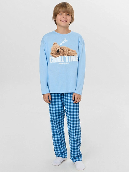 картинка Комплект для мальчиков голубой с принтом  от магазина одежды для мальчиков от бренда Mark Formelle