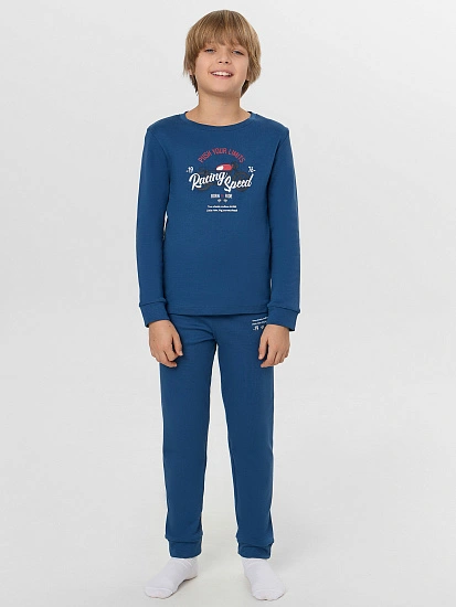 картинка Комплект домашний для мальчиков синий  от магазина одежды для мальчиков от бренда Mark Formelle