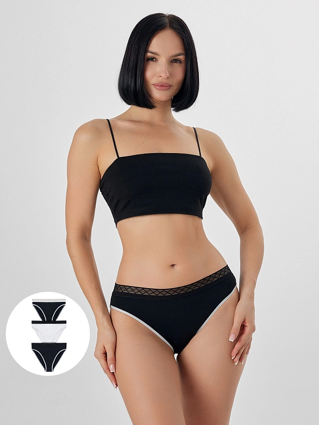 

Трусы классические женские в наборе, 3 шт, Серый меланж 4306-а-1, 25-19-36083Ц-5