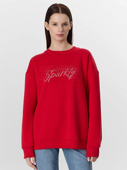 картинка Теплый свитшот женский красный с начесом от магазина стильной одежды Mark Formelle