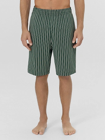 Шорты мужские домашние зеленые в полоску