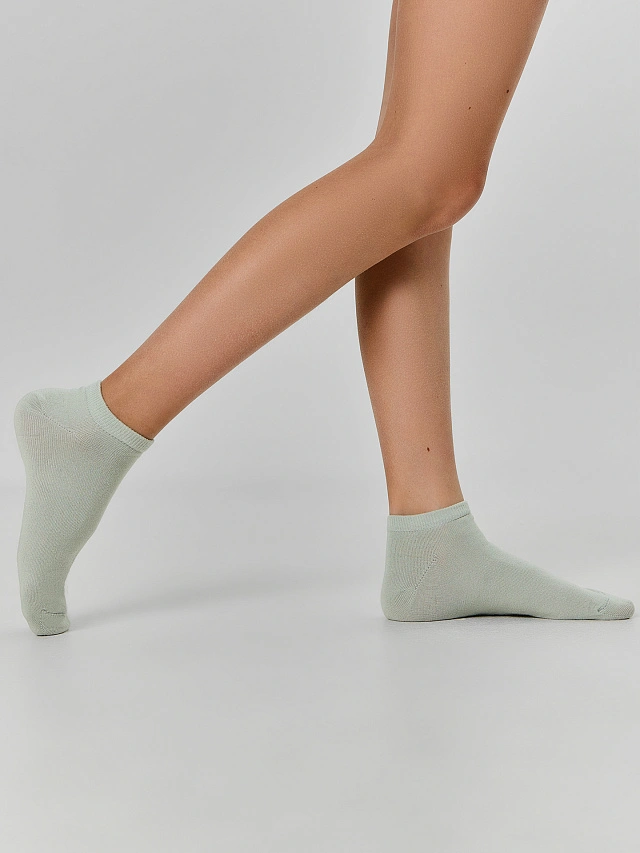 Носки короткие детские зеленые однотонные
