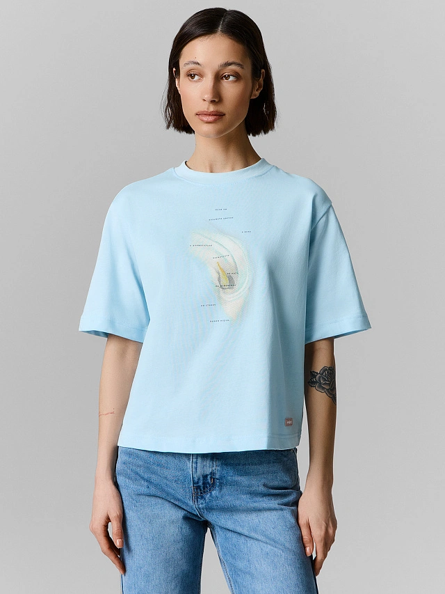 

Футболка женская, Кристалл +печать, 25-40668П-0