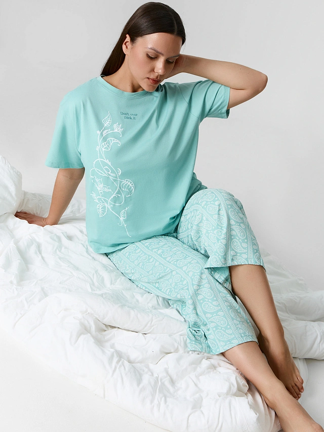 Комплект домашний женский с узором пейсли