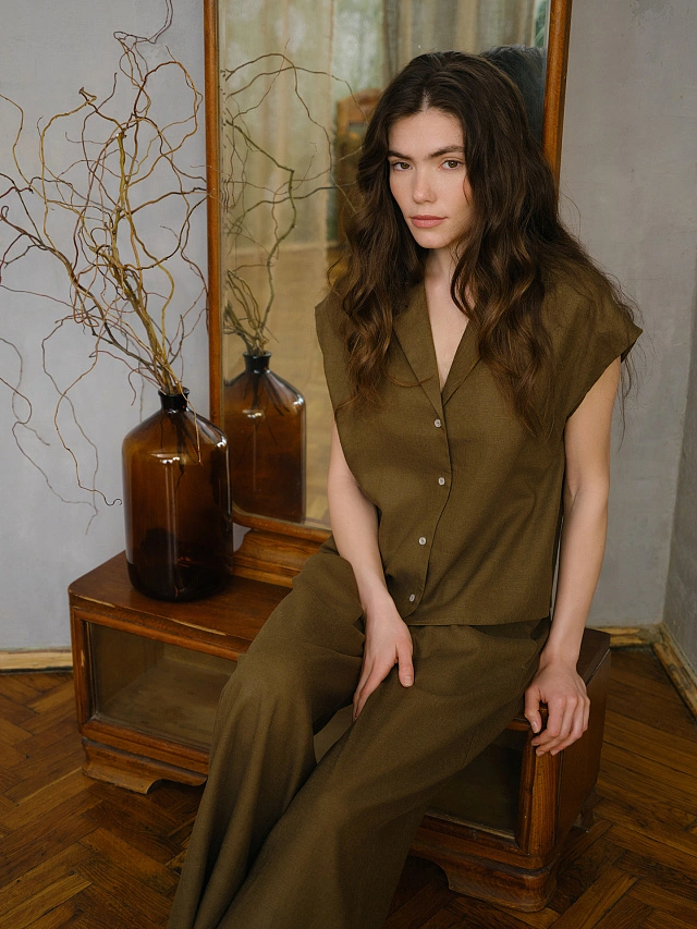 Жакет домашний женский льняной