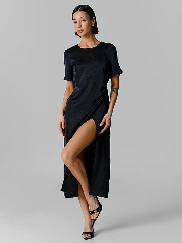 Платье женское длинное черное