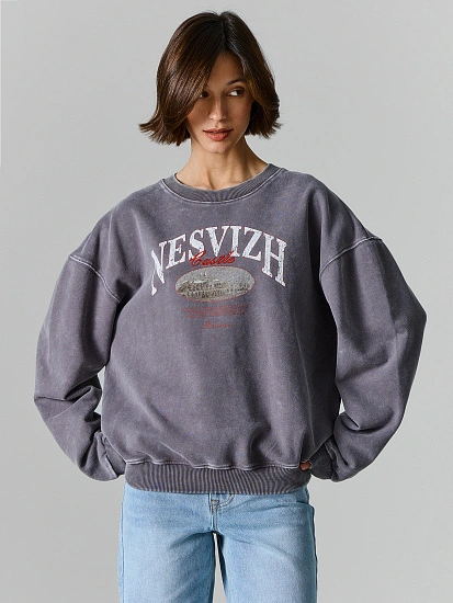картинка Свитшот женский оверсайз серый от магазина стильной одежды Mark Formelle
