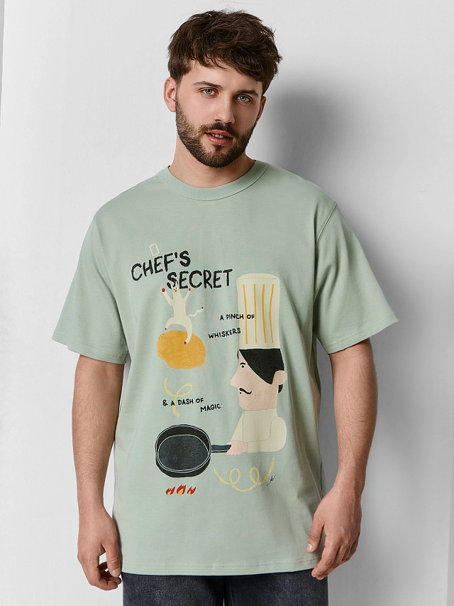 Футболка мужская зеленая прямого кроя