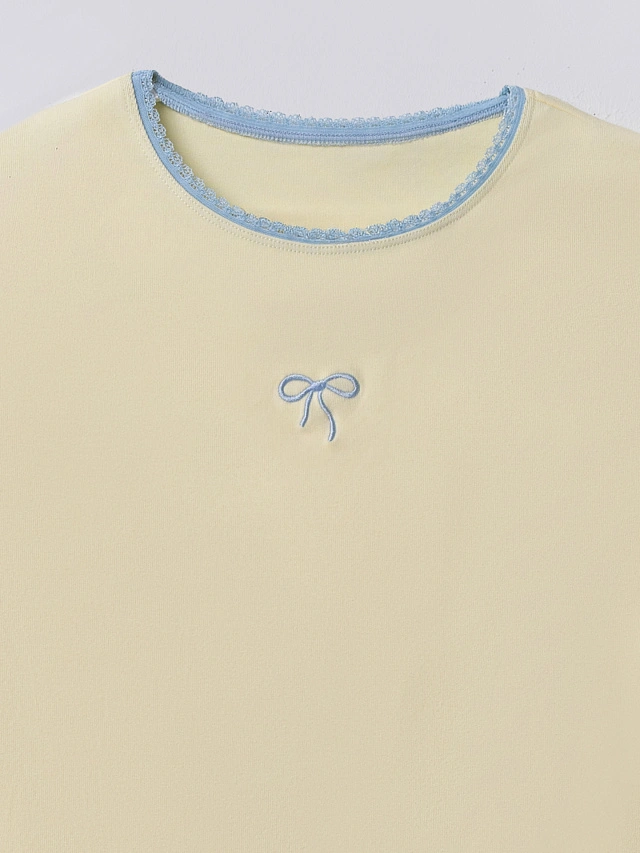 Футболка женская желтая укороченная - 7