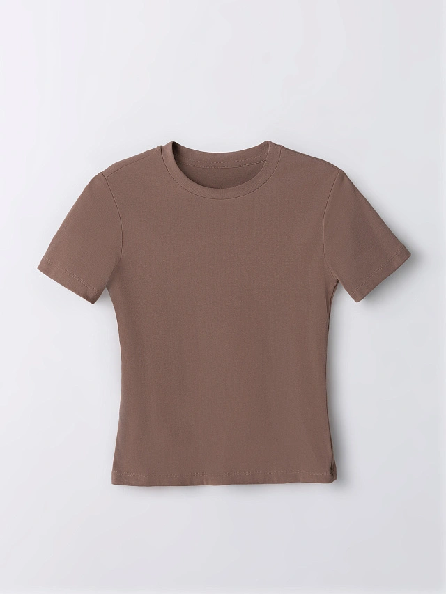 Джемпер женский коричневый прилегающего силуэта - 4