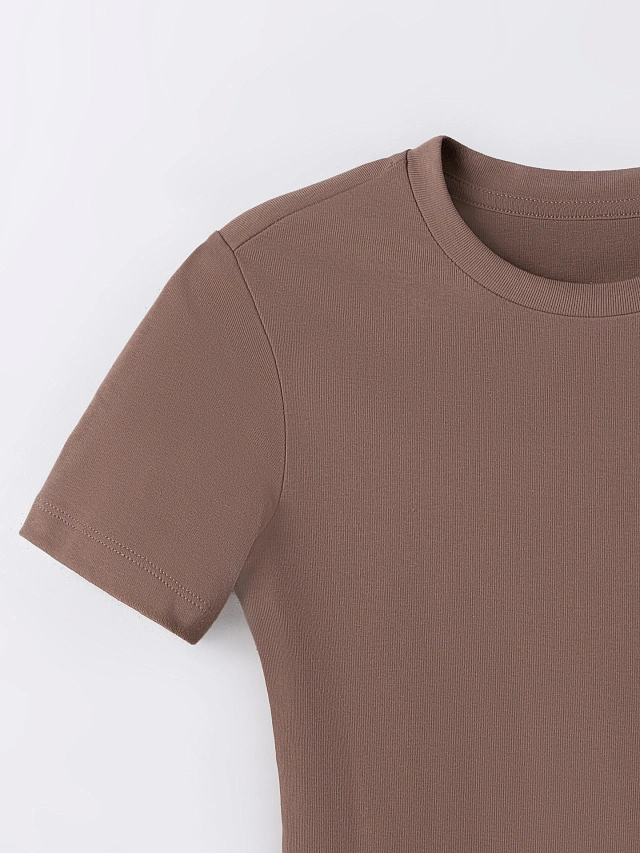 Джемпер женский коричневый прилегающего силуэта - 5