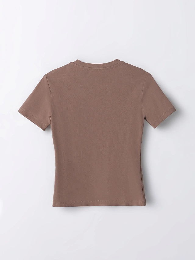 Джемпер женский коричневый прилегающего силуэта - 6