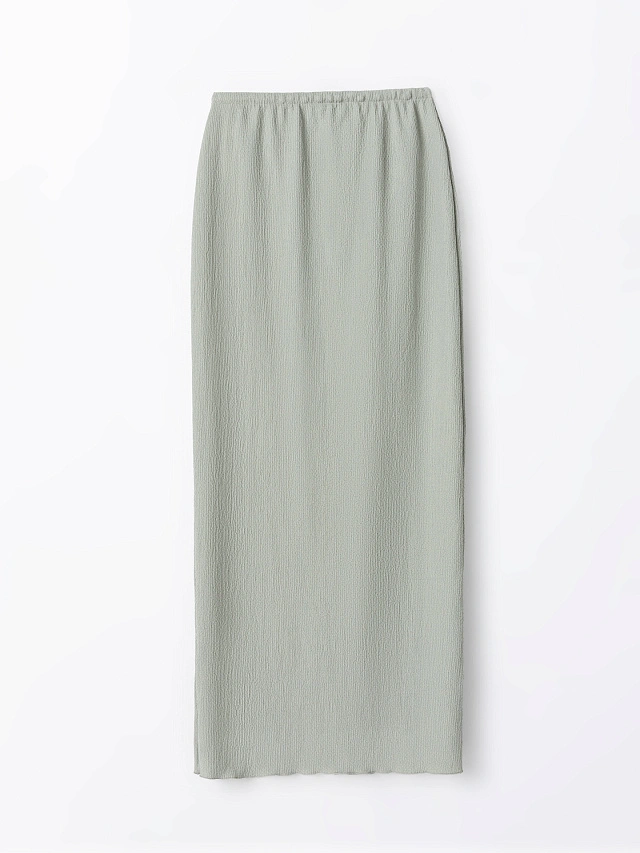Юбка женская зеленая длинная прямого кроя - 8