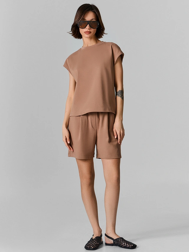 Комплект женский коричневый прямого кроя