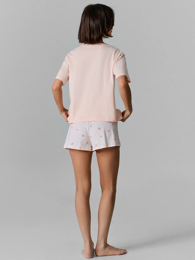 Комплект домашний женский розовый из хлопка - 3