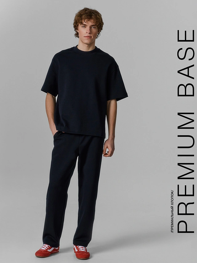 

Комплект мужской черный прямого кроя, 25-5575Ц-2