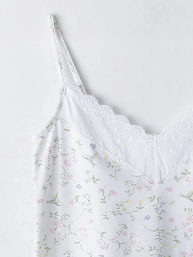 Комплект домашний женский белый с цветочным принтом - 5