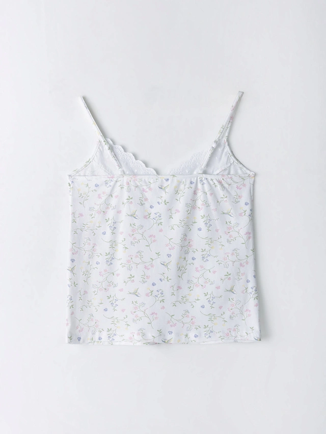 Комплект домашний женский белый с цветочным принтом - 6