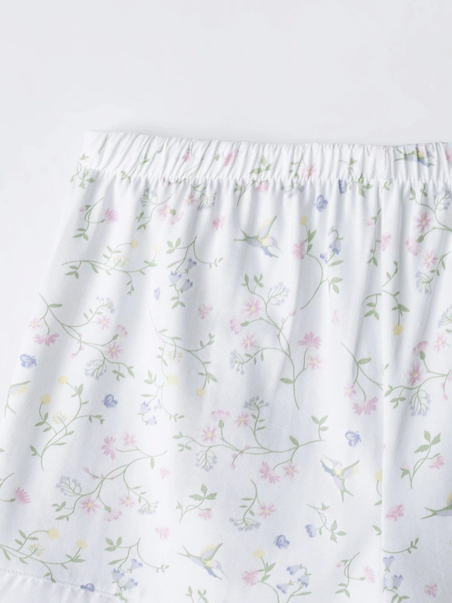 Комплект домашний женский белый с цветочным принтом - 8