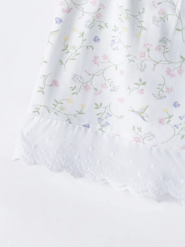 Комплект домашний женский белый с цветочным принтом - 9