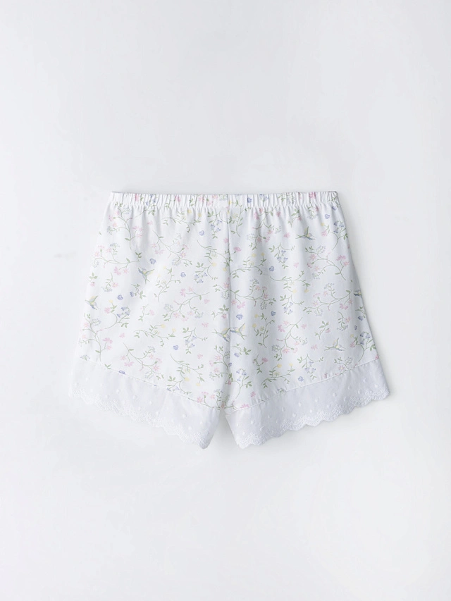 Комплект домашний женский белый с цветочным принтом - 10