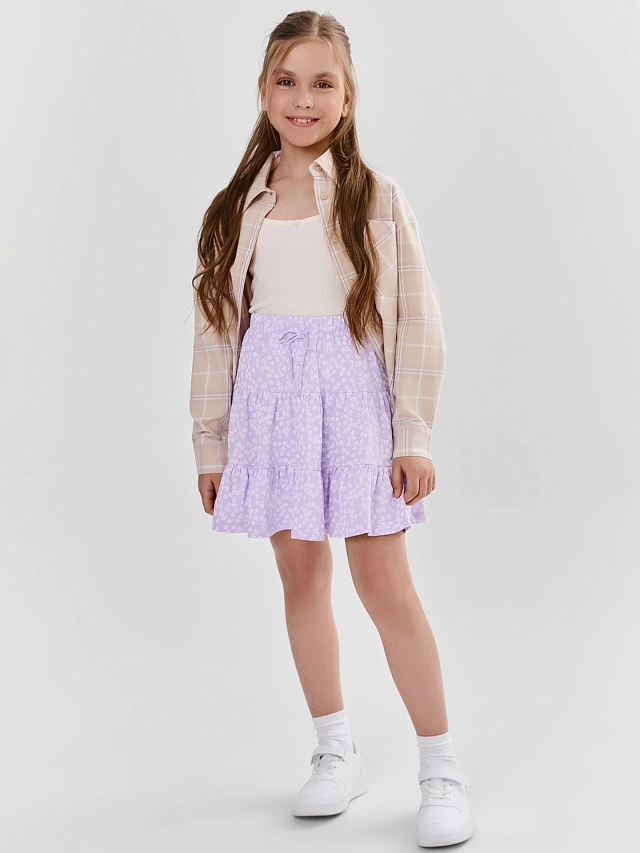 

Юбка для девочек, Цветочки на лиловом, 25-41518П-0