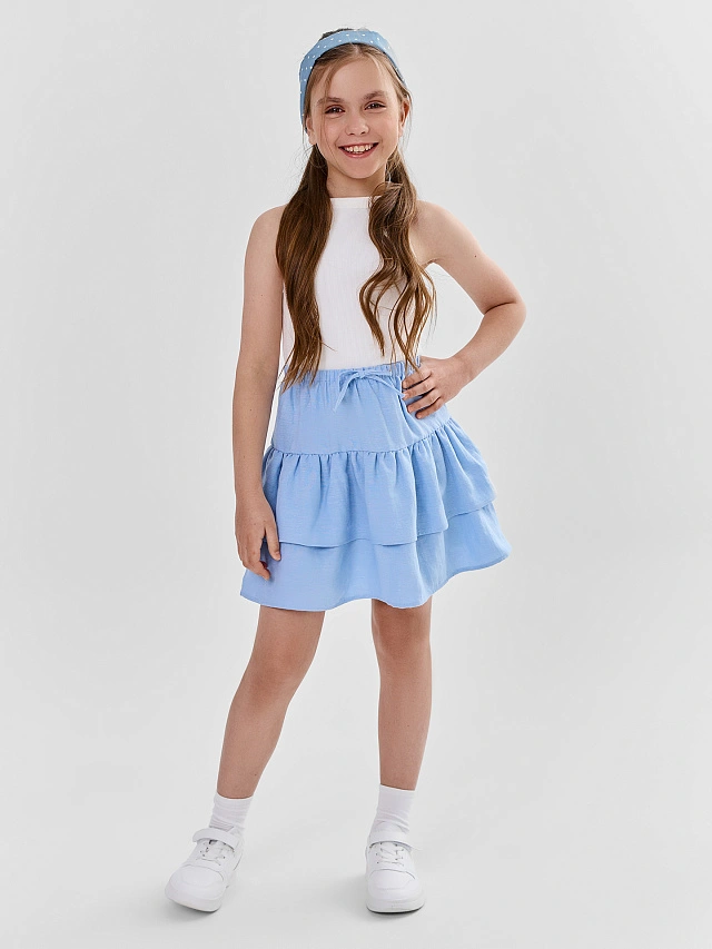 

Юбка для девочек, Голубой, 25-40783Ц-9