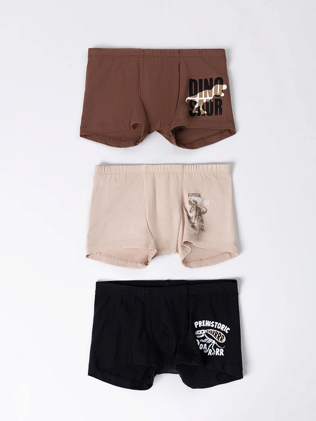 

Трусы для мальчиков (3шт.), Лунный свет +миндальное печенье +черный +печать, 25-40834П-5