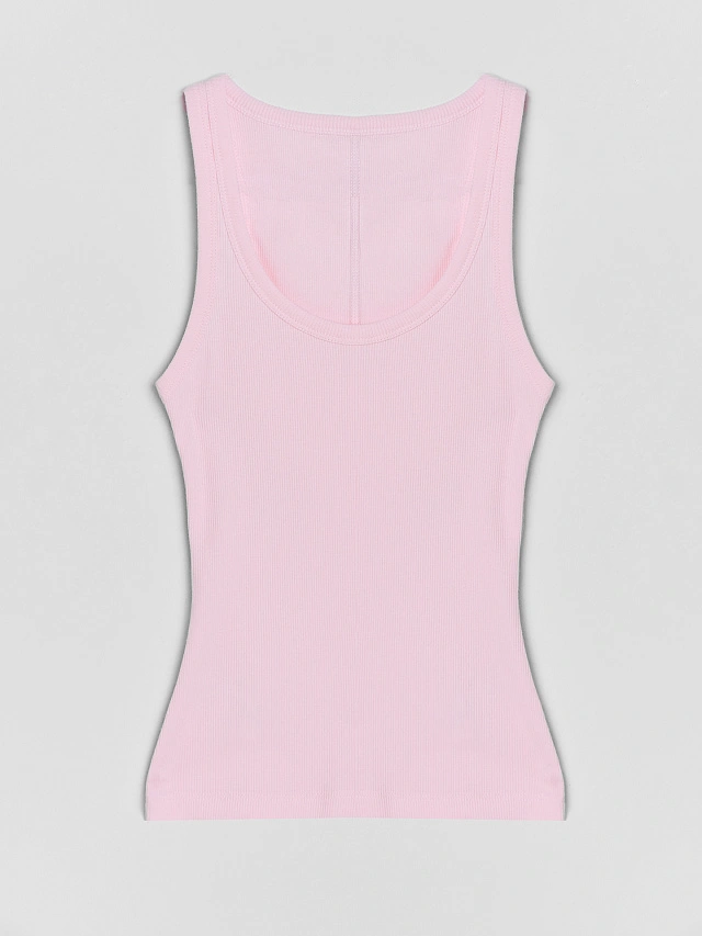 Топ женский розовый облегающего силуэта - 5