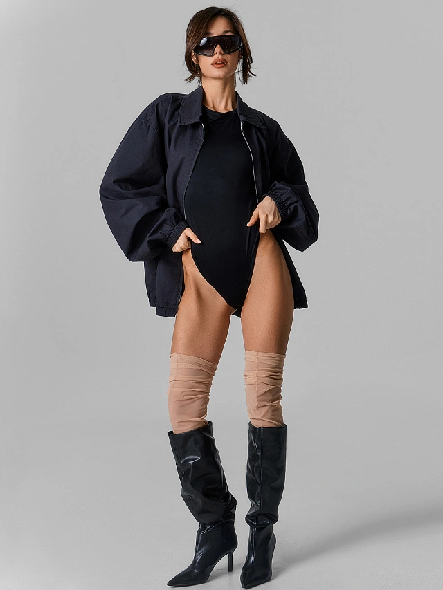 Чулки женские бежевые без резинки с имитацией шва