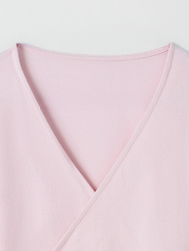 Джемпер спортивный женский розовый укороченный на завязках - 3