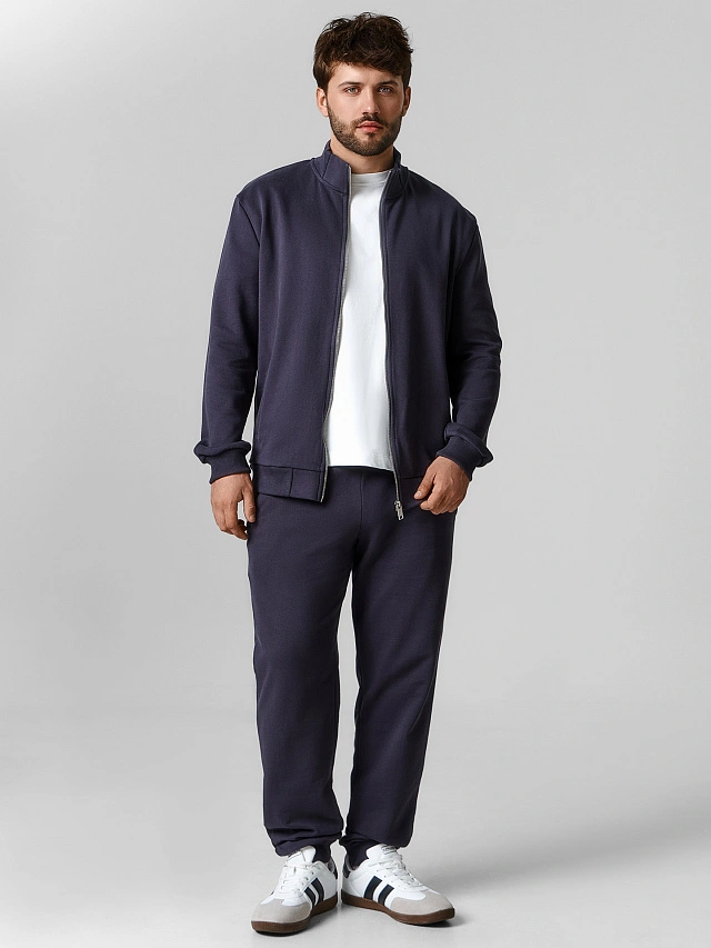 

Комплект мужской серый с брюками-джоггерами и толстовкой, Графит, 25-5492Ц-7(3)