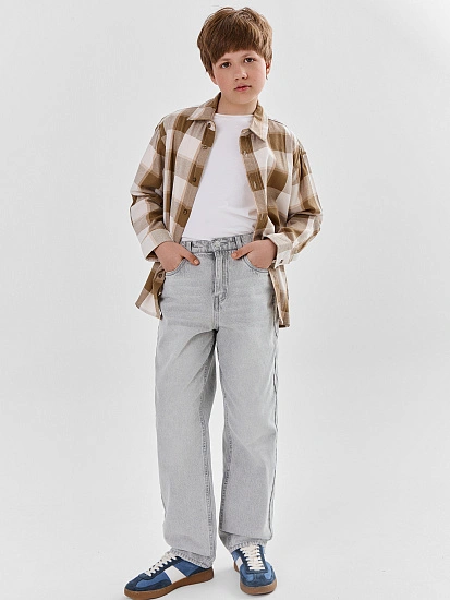 картинка Джинсы для мальчиков Baggy relaxed fit серые  от магазина одежды для мальчиков от бренда Mark Formelle