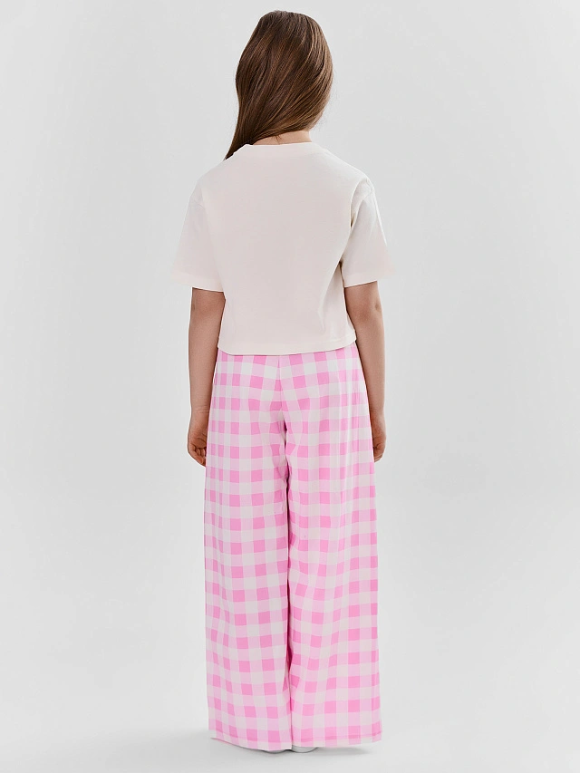 Комплект домашний для девочек розовый свободного кроя - 3