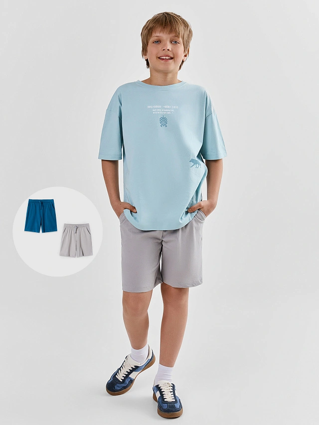 

Шорты для мальчиков 2шт., Грозовой +серый, 25-41050Ц-0