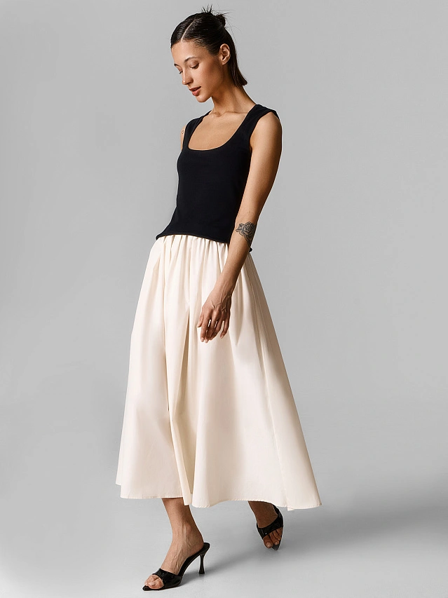 

Платье женское черное длинное, Черно -молочный, 25-40923Ц-14