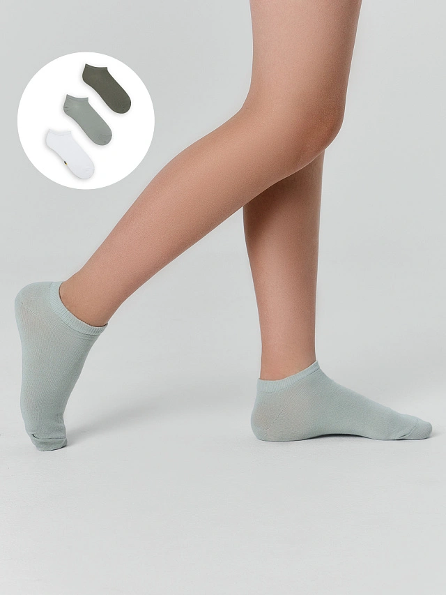 

Носки детские (3 пары), Св.оливка /белый /оливка/, B4-253406A