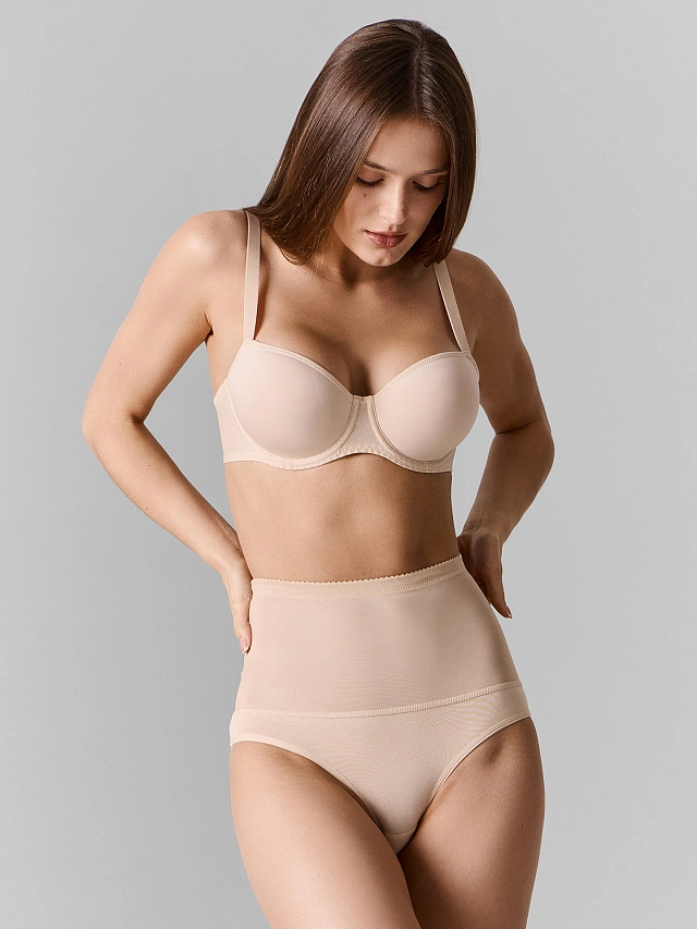 

Трусы корректирующие женские бежевые с высокой посадкой, Нюд, 25-72-36511Б-16