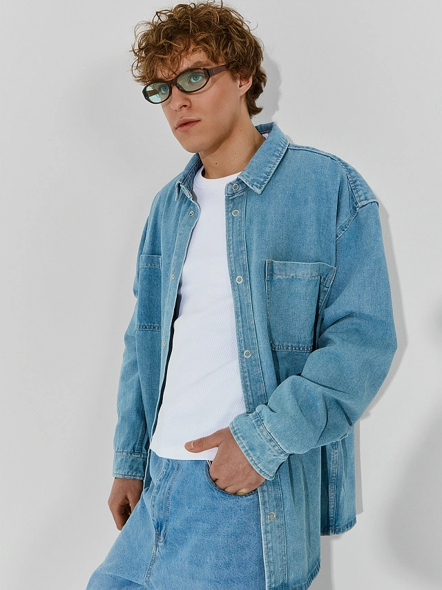 Куртка джинсовая мужская синяя