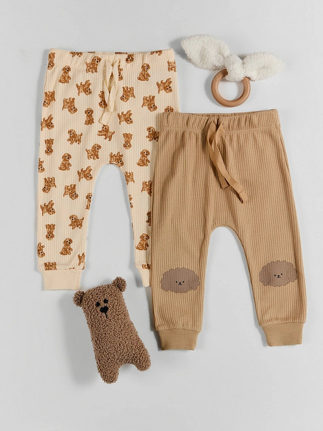 

Ползунки детские (2шт.), Ирландский крем +собачки на молочном, 25-38103П-2