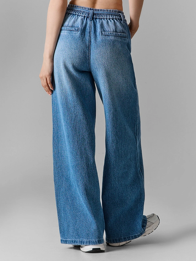 Джинсы женские wide leg синие - 4
