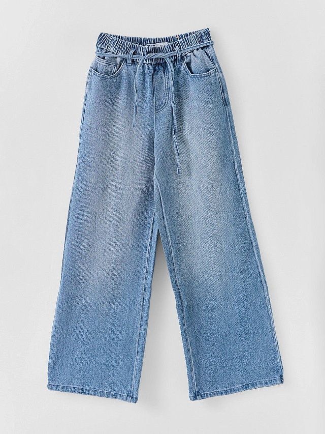 Джинсы женские wide leg синие - 5