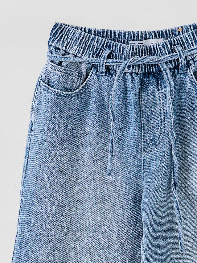 Джинсы женские wide leg синие - 6