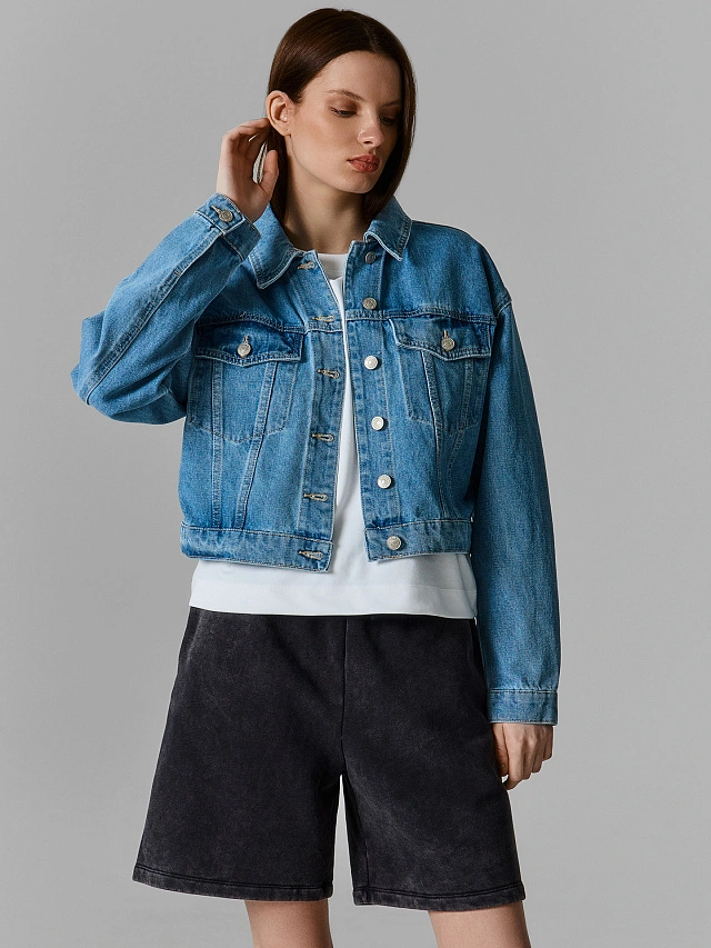 

Шорты женские черные с обработкой эйсид, Acid wash черный, 26-ОБР45822Ц-7
