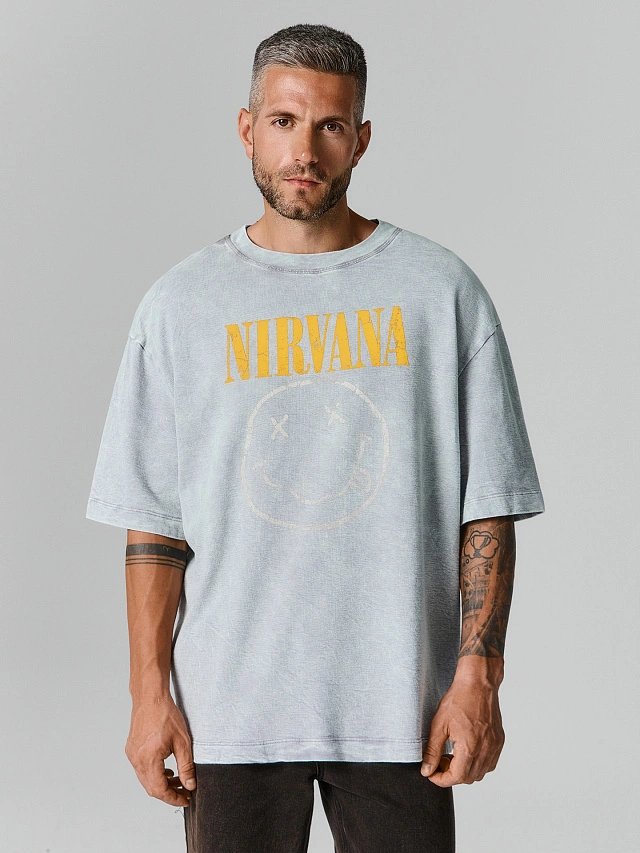 Футболка мужская серая "nirvana"
