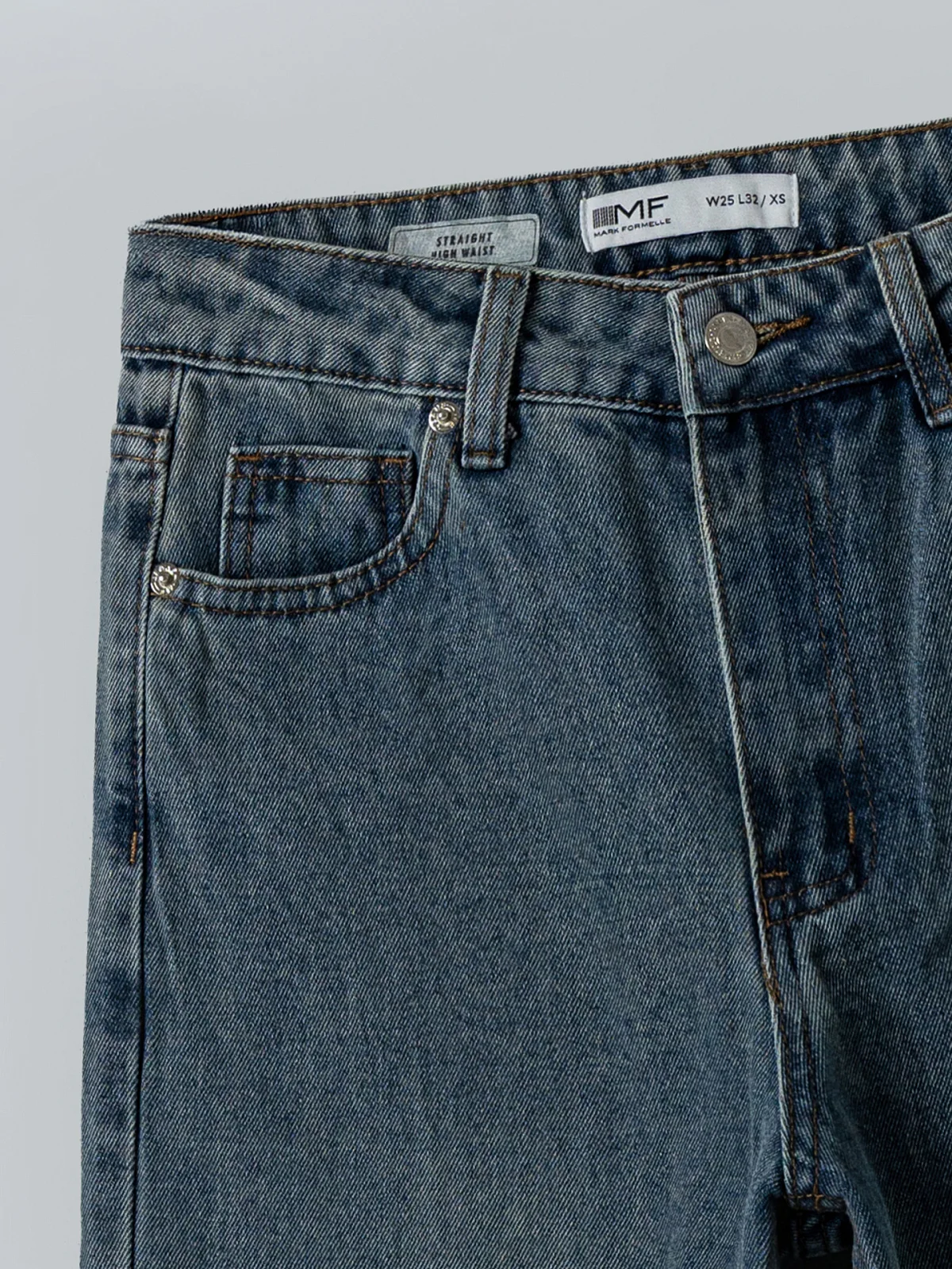 Джинсы Straight fit женские голубые - 7