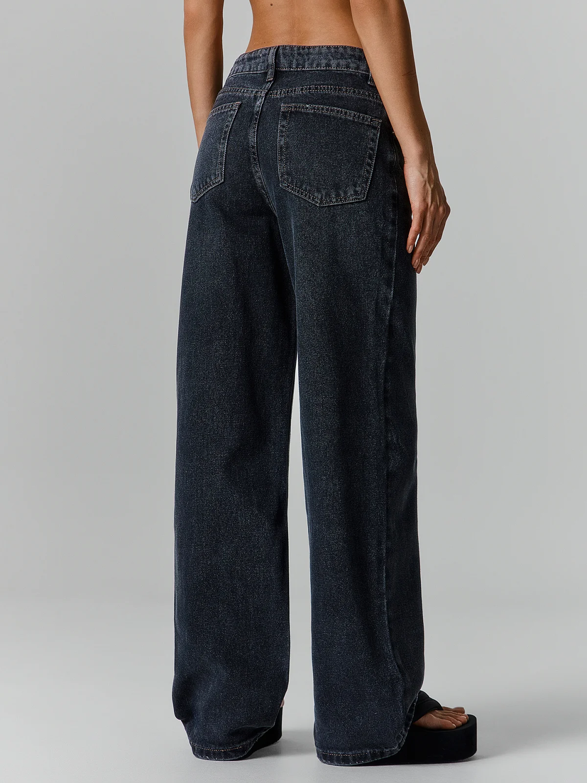 Джинсы Wide leg fit женские серые - 6