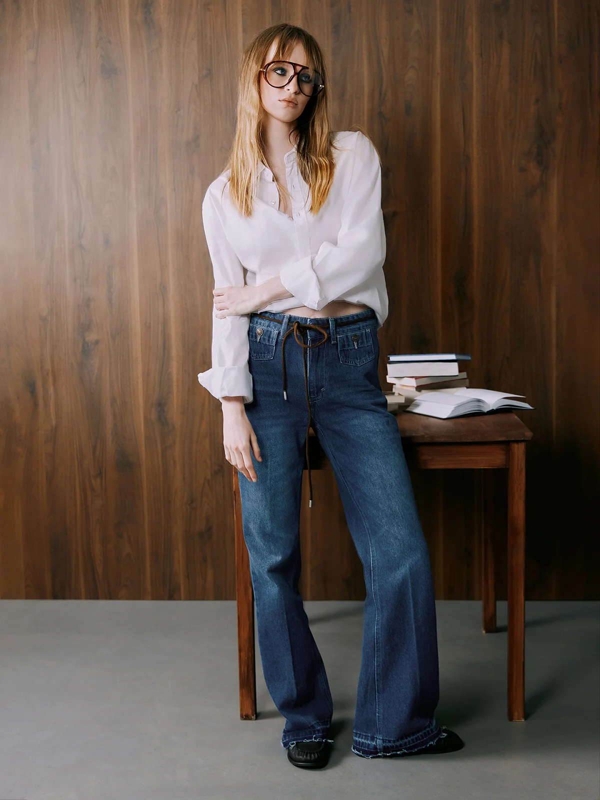 Джинсы flare fit синие женские