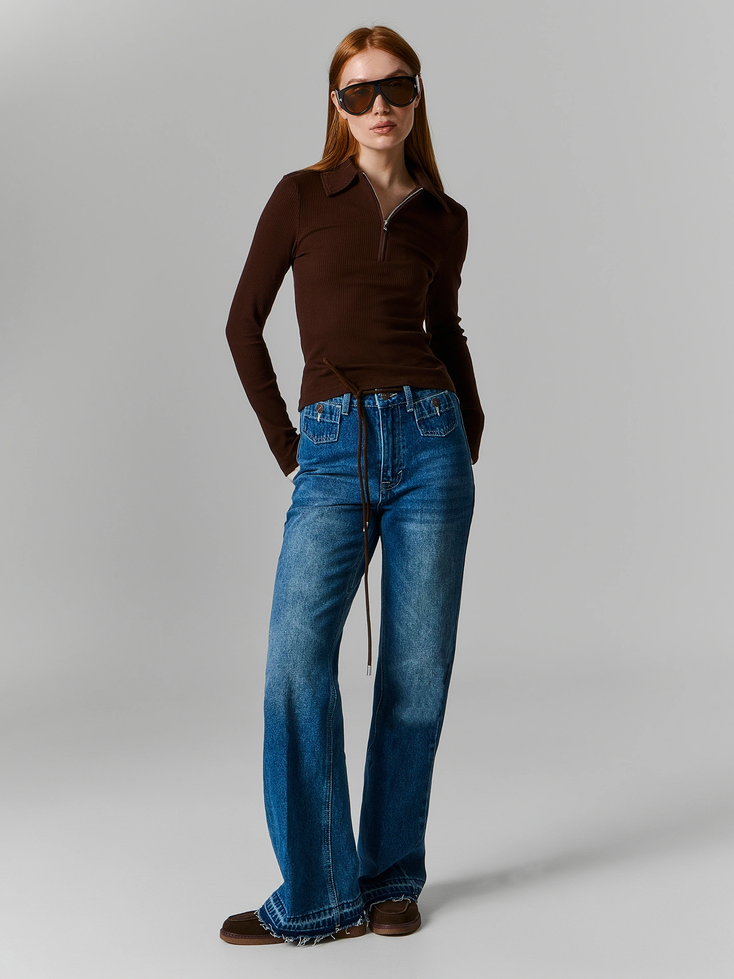Джинсы Flare fit синие женские